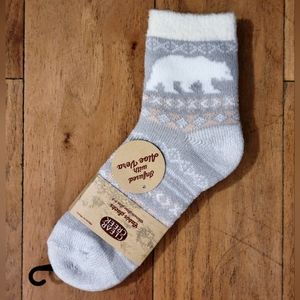 Clear Creek Cabin Socks AIoe Infused Womens Shoe sz 5-9 Polar Bear Geometric NWT